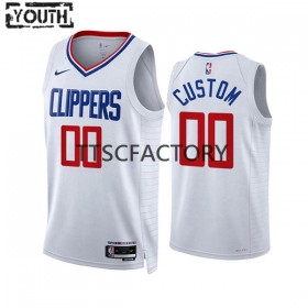 Los Angeles Clippers Custom Nike 2022-23 Association Edition Valkoinen Lasten Pelipaidat Swingman